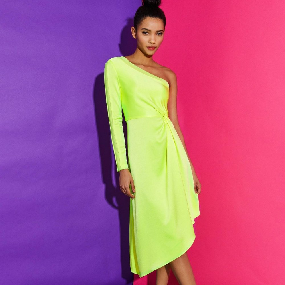 NWT ALICE + OLIVIA DORA One-Shoulder Asymmetrical Dress size 6